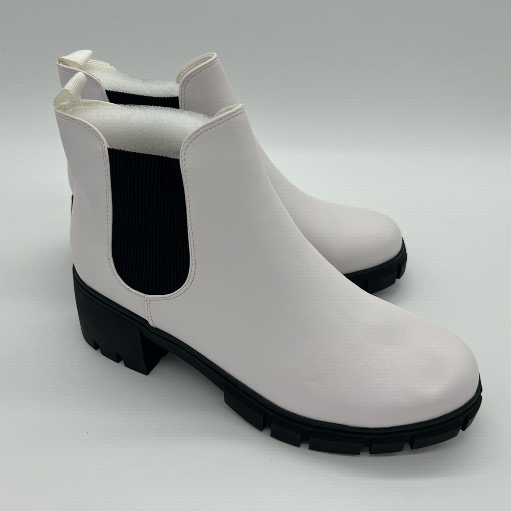 GOUPSKY Women Chelsea Boots Comfortable Lug Sole Slip On Ankle Booties